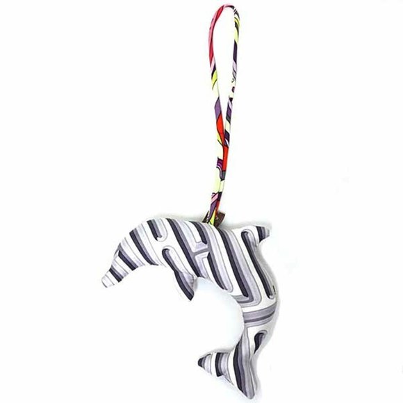 Hermes Petit H Charm Dolphin Silk Grey Multicolor
